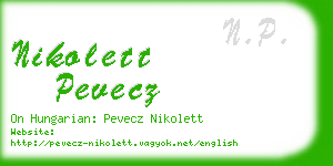 nikolett pevecz business card